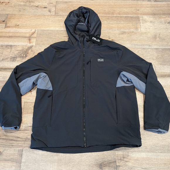 Mens RLX Ralph Lauren "Whistler" Tech Ripstop Bomber Jacket Black - Picture 1 of 5